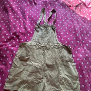 Zenana Outfitters Tan Corduroy Overall Shorts